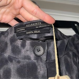 All Saints Leopard Follies Silk shorts